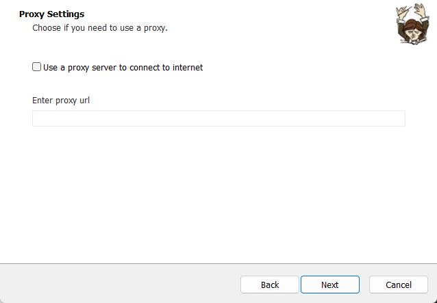 Capture d'écran Server proxy.
